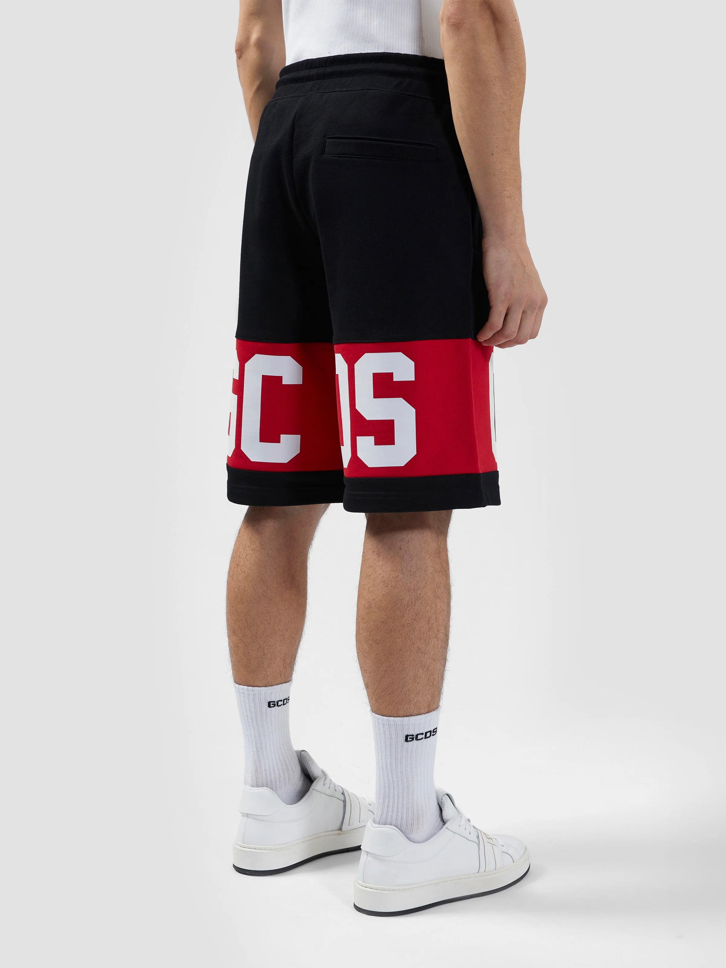 Pantaloncino Band Logo, Rosso/Nero - GCDS